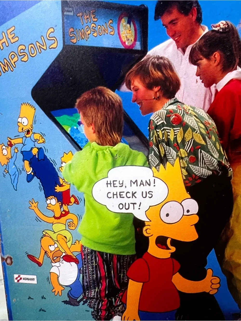 The Simpsons Arcade Game Metal Tin Sign Retro 1991 Konami Promo Poster Repro